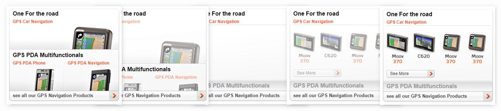 Mio Technology - homepage GPS selection hover