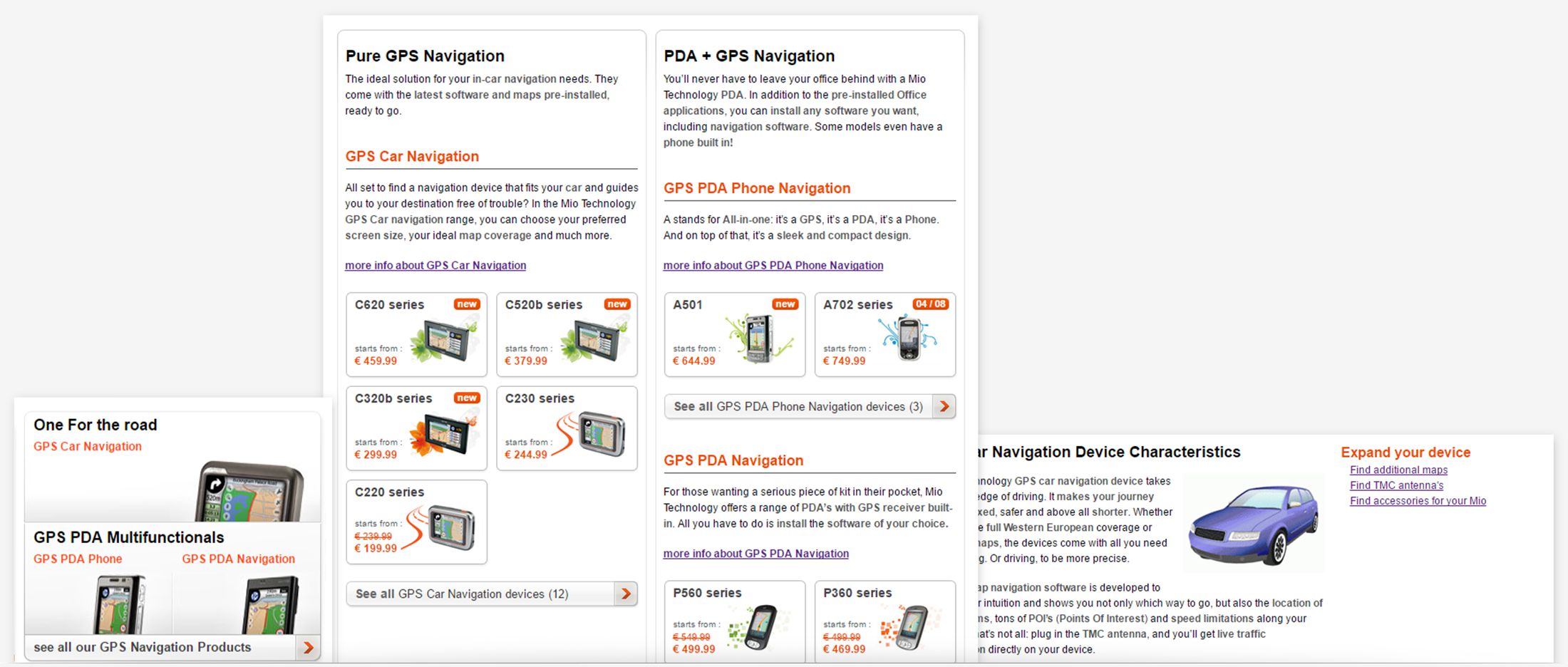 Mio Technology - device categories