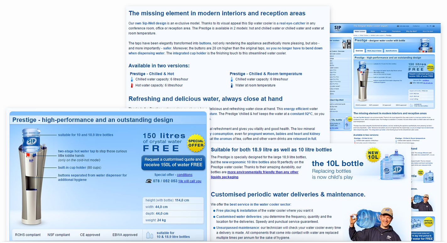 Sip-Well - watercooler overview page